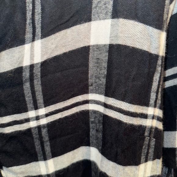 NWT Talbots Black & White Plaid Flannel VNeck Pullover w Balloon Sleeve SZ L - Picture 3 of 16